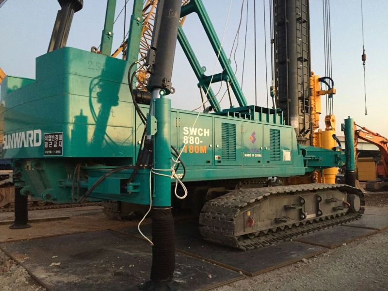 皇家国际智能SWCH880-180M全液压履带桩机闪亮登陆韩国