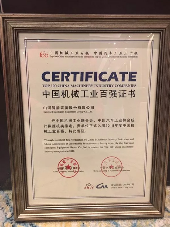 2018年中国机械工业百强颁布，皇家国际智能排名两年跃升40位