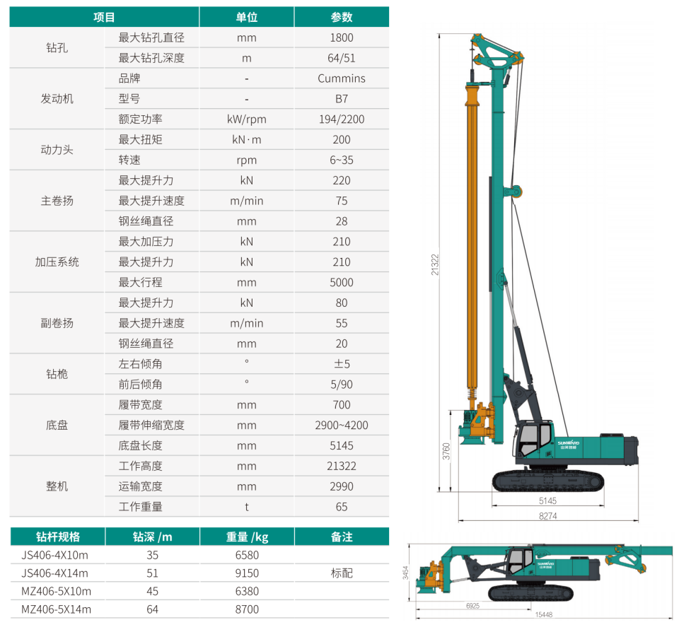 中型多职能旋挖钻机