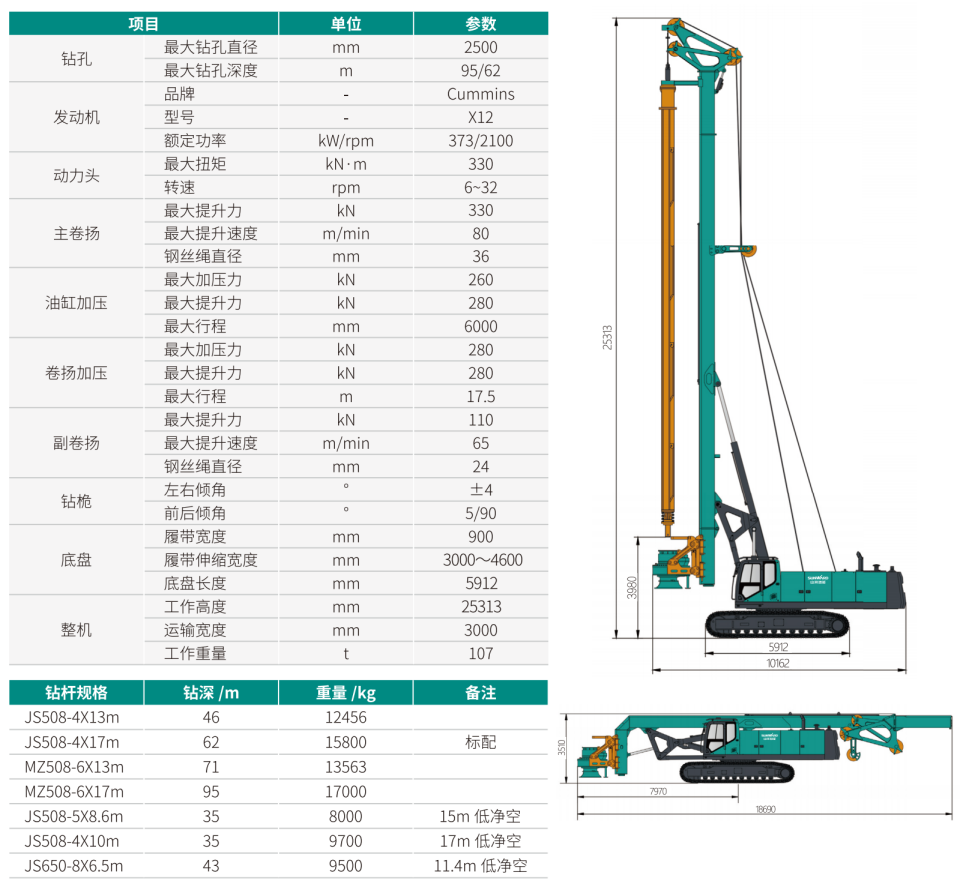 大型多职能旋挖钻机